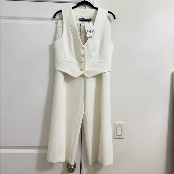 Elegant White Women's Vest & Pant Set - Picture 6 of 11